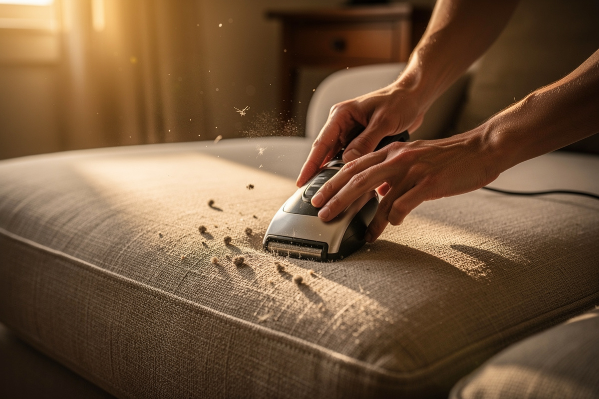 Comment enlever les bouloches d’un canapé en tissu ?