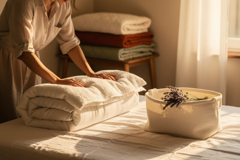 Comment ranger une couette encombrante sans aspirateur ?