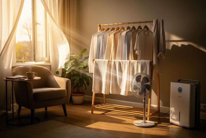 Faire sécher son linge en appartement sans humidité : mes astuces